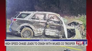 High speed chase leads to crash with Wilkes County trooper