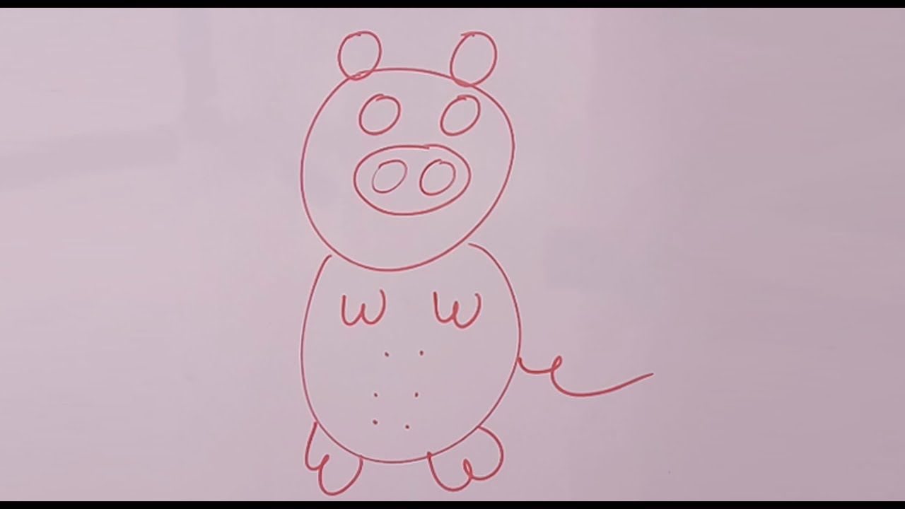 One Circle Pig Song | how to draw a pig song | One Circle Pig Drawings ...