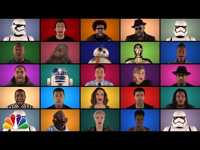 Jimmy Fallon, The Roots u0026 Star Wars: The Force Awakens Cast Sing Star Wars Medley (A Cappella) class=