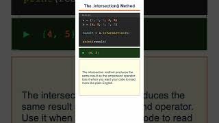 Python Set Intersection Explained #python #shorts #pythonprogramming #pythontutorial #pythonsets