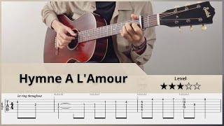 【TAB】愛の讃歌(Hymne à l'amour) | Fingerstyle Guitar | ソロギター