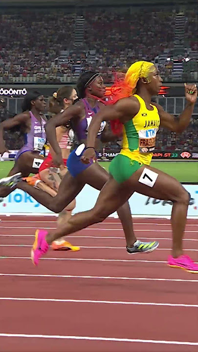Shelly-Ann Fraser-Pryce is the definition of speed 🔥 #athletics #jamaica #sports