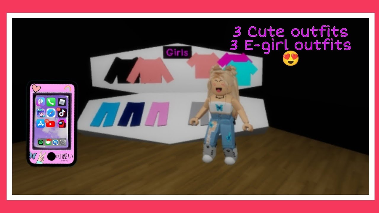 😍3 cute Outfits and E girl outfits for girls Brookhaven Roblox
