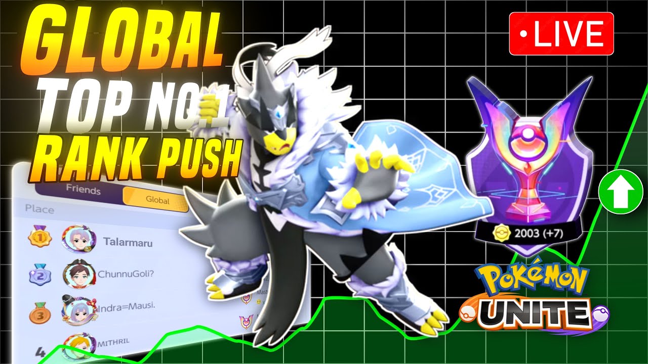 Global Top 1 Rank Push! Let's do it Live Pokemon unite come join me