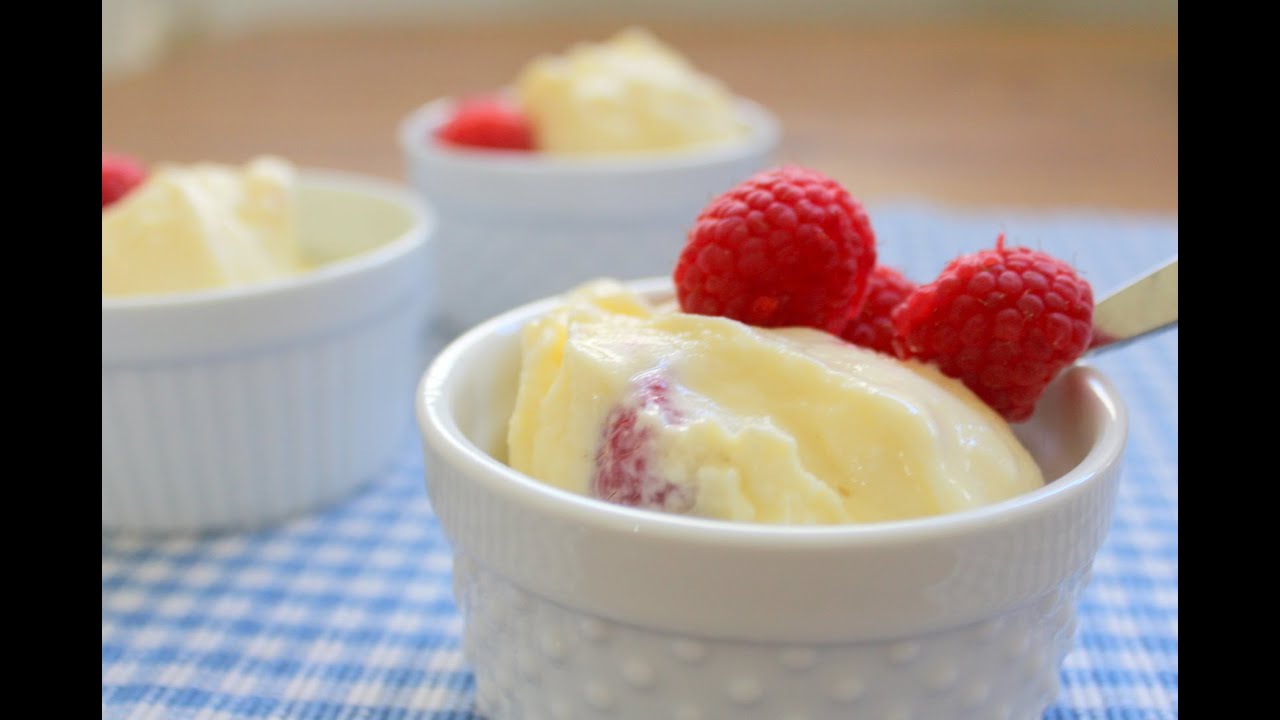 How to make Easy Homemade Raspberry Vanilla Frozen Yogurt YouTube