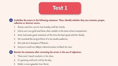Test-01 | Class-VII | Part-02 | Collins English grammar and composition book
