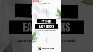 3 Easy Python Tricks You Should Know! 🔥 | Python Programming Tips