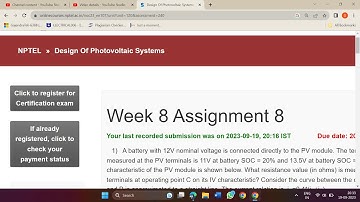 WEEK-8 || DESIGN OF PHOTOVOLTAIC SYSTEMS ASSIGNMENT-8 SOLUTION 2023 || NPTEL || SWAYAM COURSES