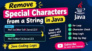 Remove Special Characters from a String in Java 🔥 | Java Coding Logic & Interview Question