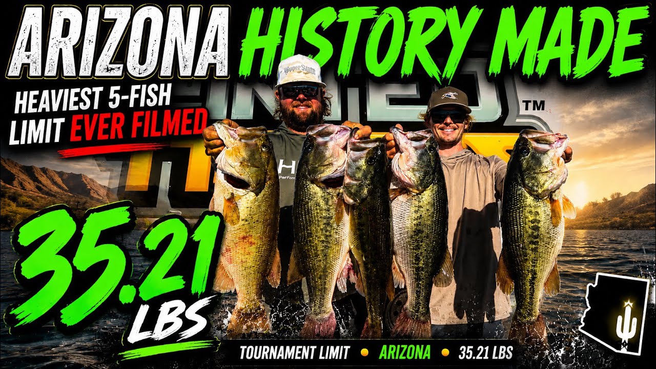 Arizona bass HISTORY MADE!! Biggest 5 fish limit in a tournament, ever recorded, in Arizona!!