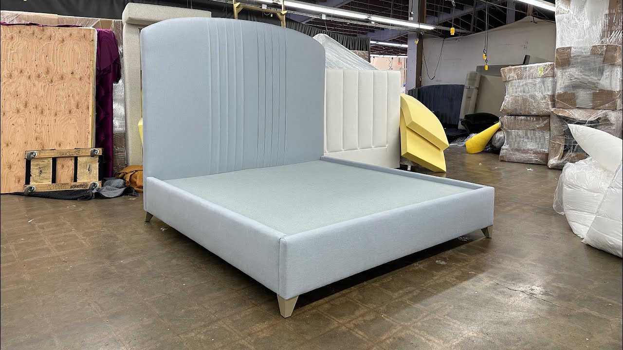 Stunning traditional style blue pleated bed furniture factory direct furniture bed YouTube