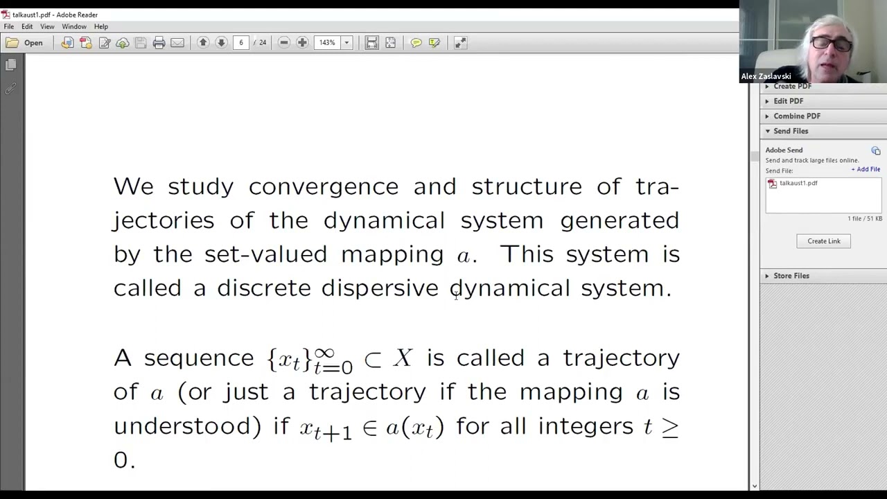 Alexander Zaslavski: A turnpike property of trajectories of dynamical systems