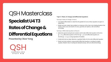 QCE Specialist Mathematics - U4 T3: Applications of Integral Calculus | Oliver Yang