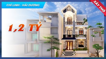 Mẫu Biệt Thự 3 Tầng Mái Thái Tân Cổ Điển Đẹp Xây Thô 1,2 TỶ Tại Thành Phố Chí Linh Tỉnh Hải Dương
