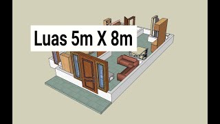 #12 DENAH RUMAH 1 LANTAI 5x8