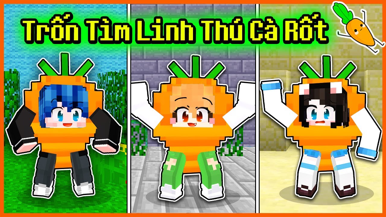 Kamui Thử Thách 24H Trốn Tìm LINH THÚ CÀ RỐT Trong Minecraft - YouTube