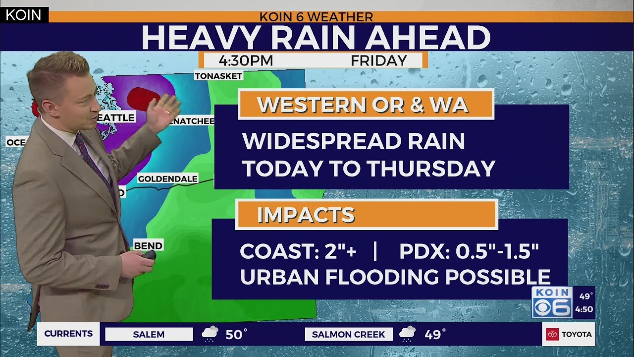 Atmospheric river impacts continue Thursday - YouTube