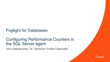 Foglight - Configuring Performance Counters in the SQL Server agent