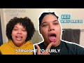 STRAIGHT TO CURLY HAIR TRANSFORMATION | dyeing my eyebrows blue | recoloring my hair + styling😅