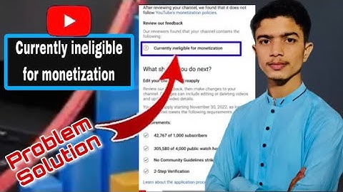 Problem solution || currently ineligible for monetization 👍||