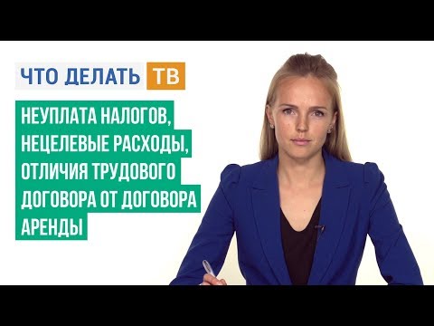 Неуплата налогов, нецелевые расходы, отличия трудового договора от договора аренды