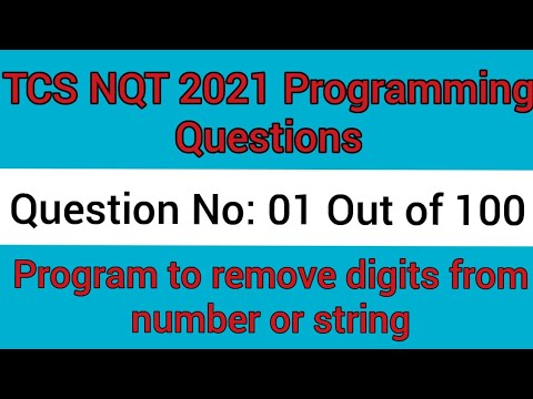 TCS NQT, Digital, Wings 1, 2021 Programming Questions