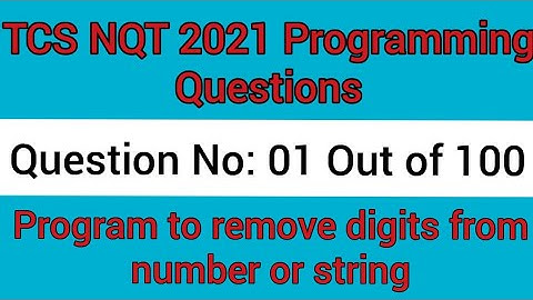 TCS NQT, Digital, Wings 1, 2021 Programming Questions