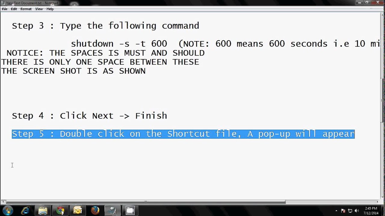 Automatically shutdown your pc using shortcut key - YouTube