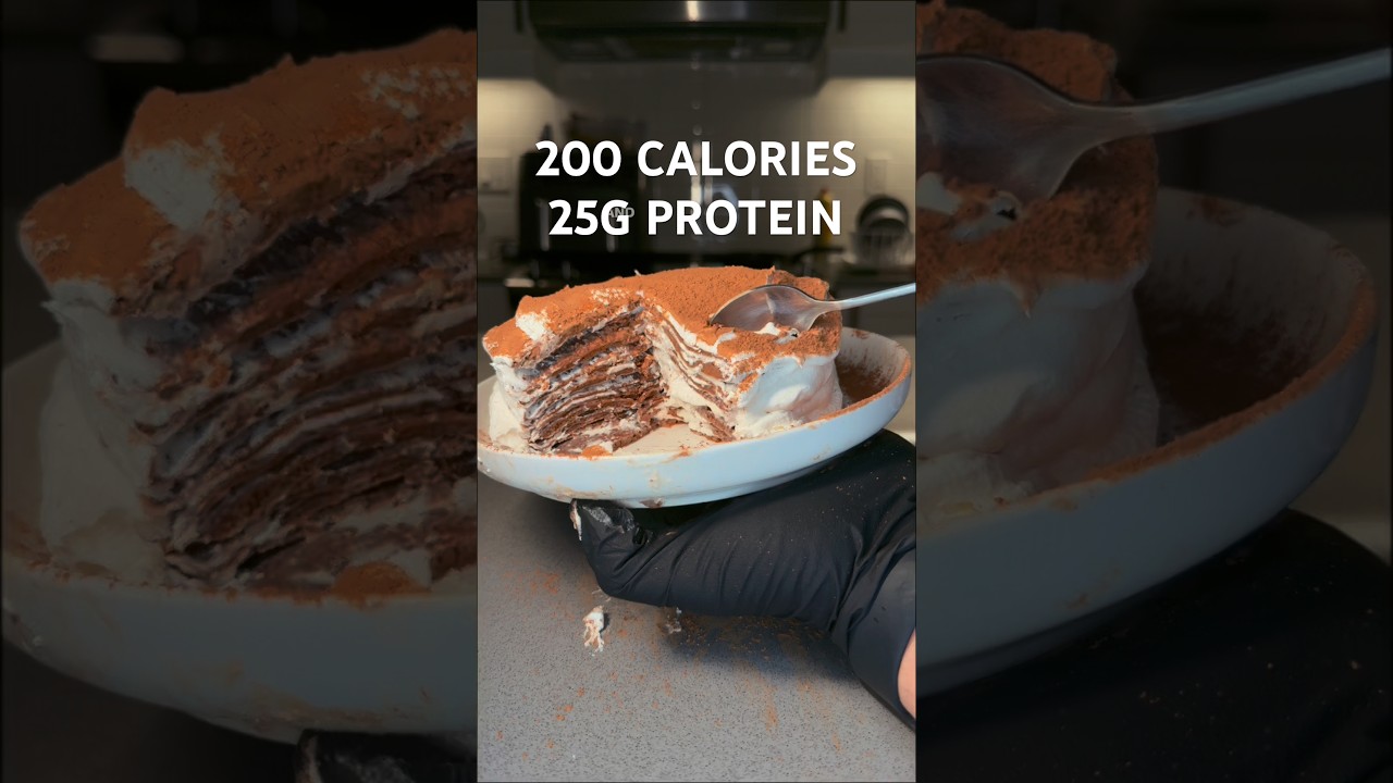 200cal | 25g P | CREPE CAKE #recipe #weightloss #easynutrition #healthy #diet #fitness #gym