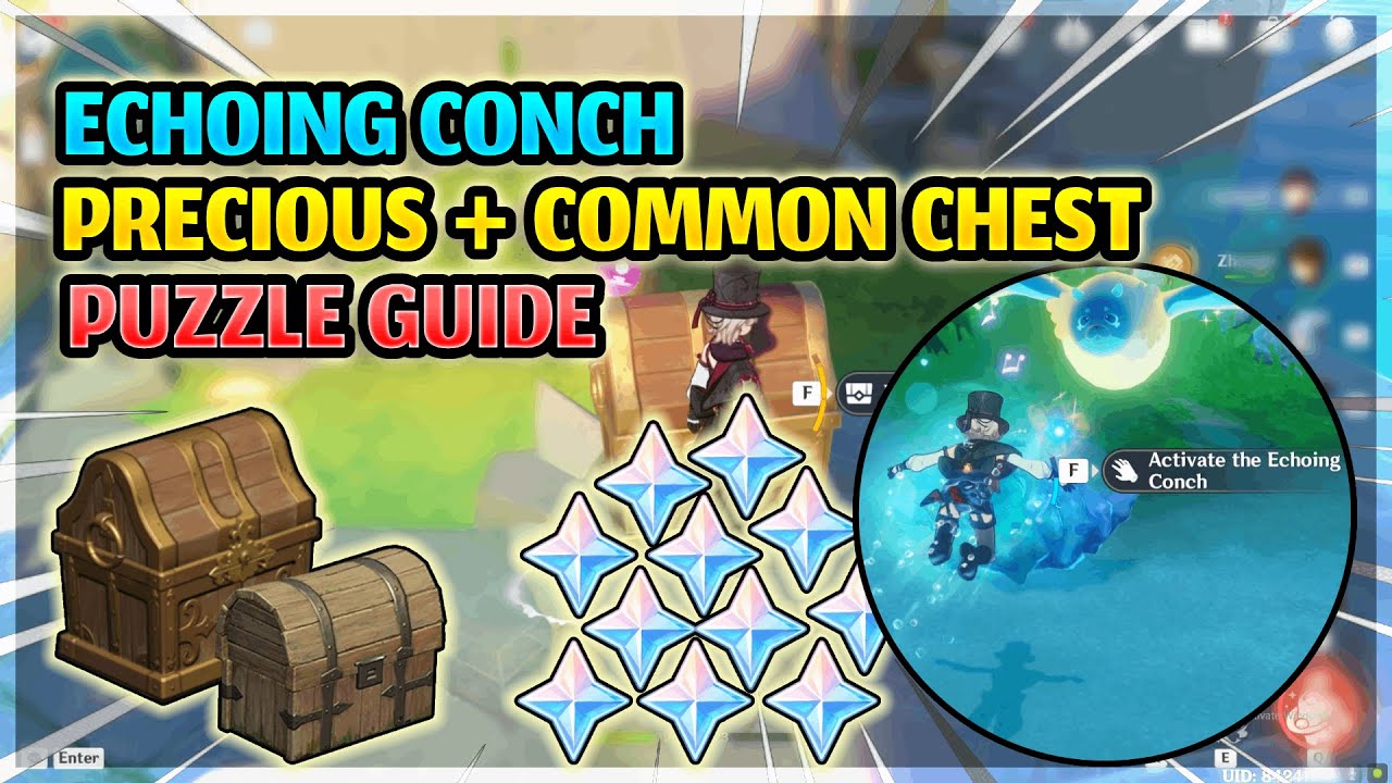 Echoing Conch Precious & Common Chest Puzzle Fontaine Genshin Impact