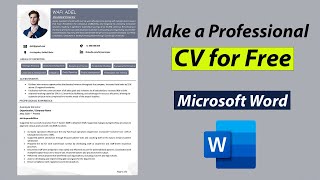 How to Make a Resume for Free | Resume for Job | Best CV format 2023
