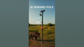 A smart pole system equipped with IR sensors and cameras that detects the movement of wild animals