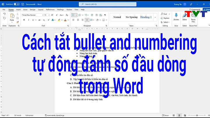 Hướng dẫn bỏ auto đánh đầu dòng trong word 2010