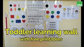 Learning wall for toddlers  free printables