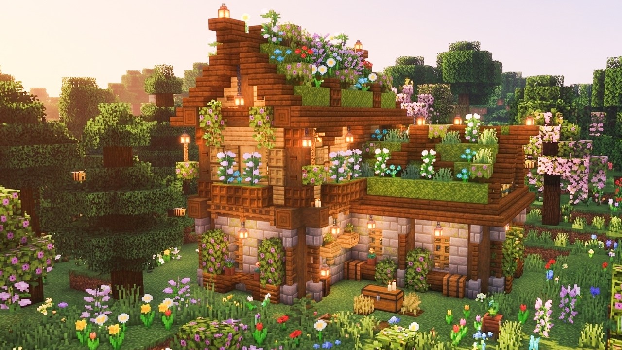 Minecraft Tutorial :: How to Build a Cozy Dark Oak House 🌲🏡 - YouTube