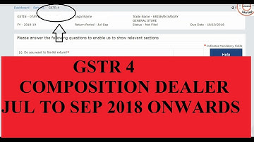 GSTR 4 FOR JULY TO SEP 2018 | COMPOSITION DEALER | PART  1 | FINANCE GYAN