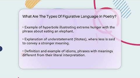 What Are The Types Of Figurative Language In Poetry? - Tales And Texts