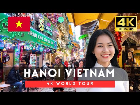 Vietnam walking tour - 3 hours Hanoi downtown walk 4k 60fps