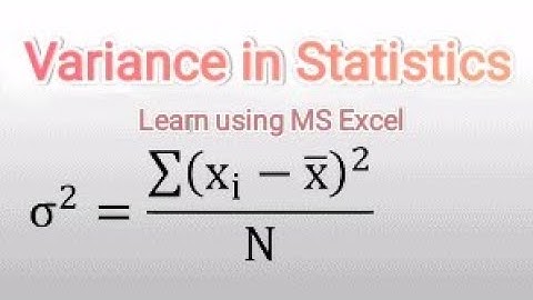 Calculate variance using MS Excel