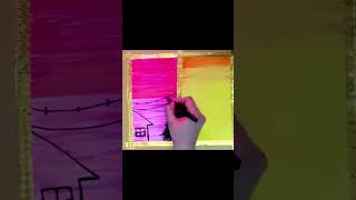 Easy Moonlight And Sunset Painting #Arcylicpainting #Painting #Youtubeshorts #Art #Satisfying