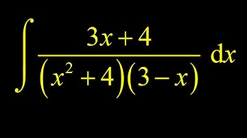 Partial fractions integral with one irreducible quadratic factor and one linear factor.