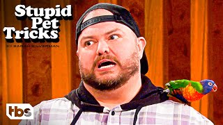 This Man Can Cry Like a Baby and His Bird Can Pole Dance (Clip) | Stupid Pet Tricks | TBS