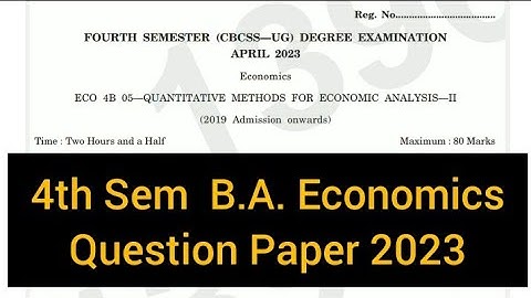 QUANTITATIVE METHODS FOR ECONOMIC ANALYSIS - 2        |       4th Sem  B.A. Economics  2023 #calicut