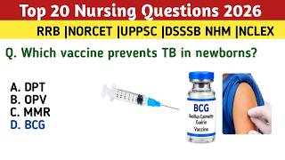 Top 20 Nursing MCQs 2026 | All Topics | Nursing Exam Prep