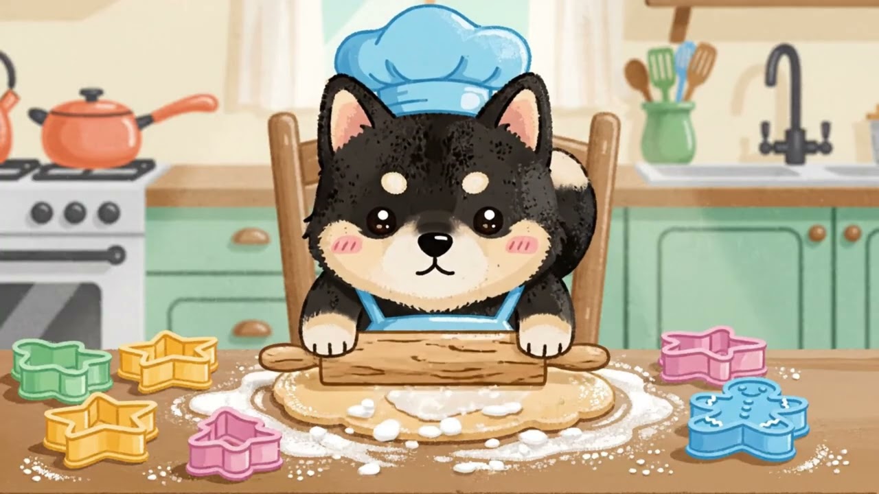 Christmas Lofi 🍪 Sweet Baking Beats | Shiba’s Christmas EP.3 Baking Cookies for Santa (4 Loops)