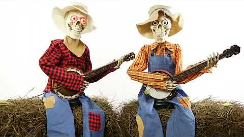 Costco Halloween 3ft Pair of Animated Banjo Skeletons with Lights & Sounds