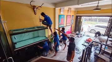 Tle เติ้ล สระบุรี - งานย้ายตู้ปลา 72 30 30 พร้อมปลาภายในบ้าน + ทำระบบ O4FS เต็มชุดจบพร้อมลงปลา Set 1