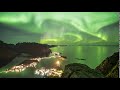 Timelapse 8k of Aurora Borealis in Reine, Lofoten Islands