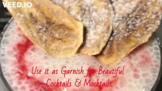 Banana Garnish With Dehydrated Banana Chips For Tails,