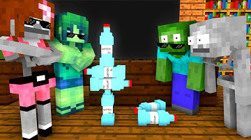 BOTTLE FLIP Challenge - Minecraft Animation